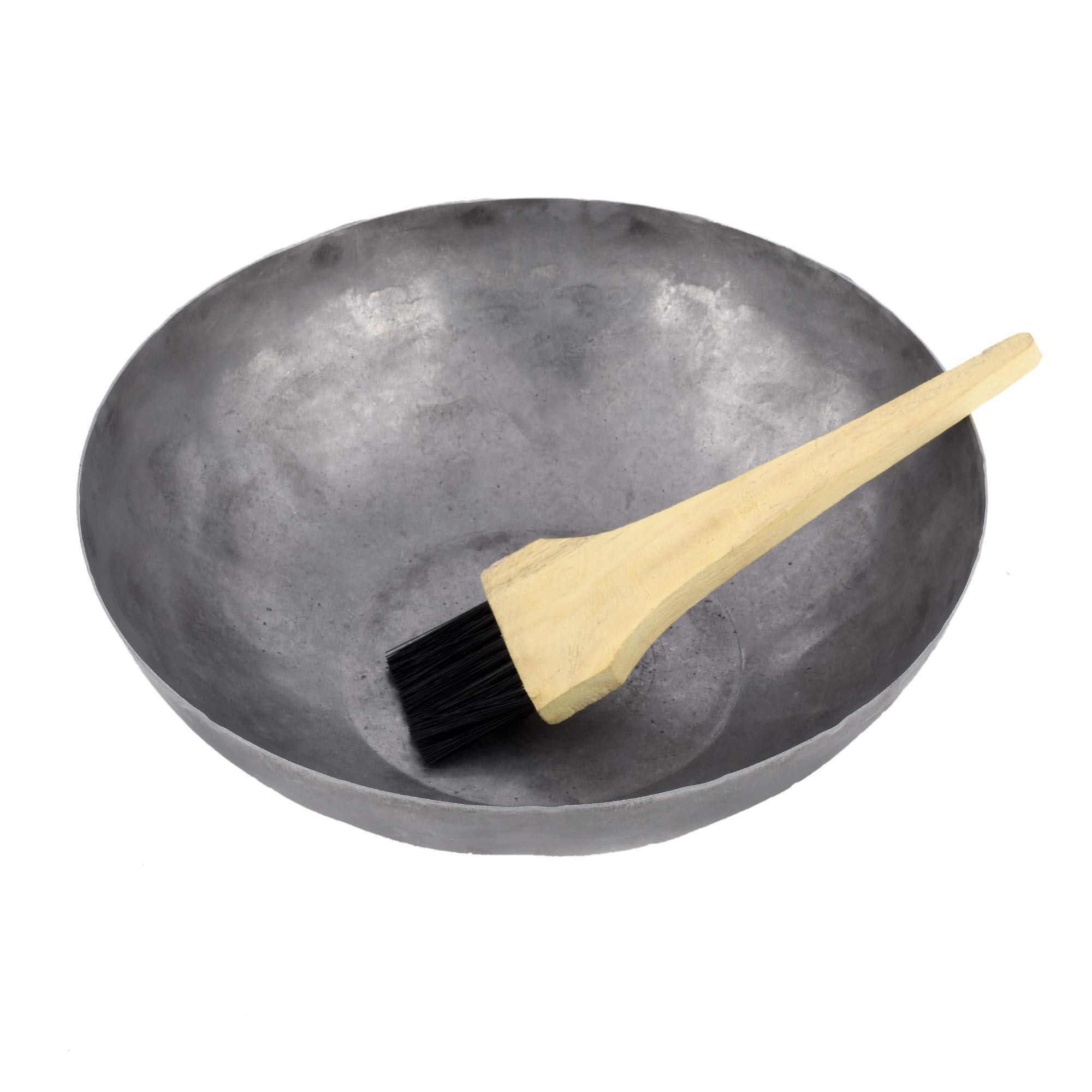 RBY Pure Iron Henna Bowl for Mehendi & Hair Dye - 7.5 Inch Stainless Steel Paste Mixing Bowl with Free Hair Color Brush - Perfect for Long Hair Care & Traditional Body Art