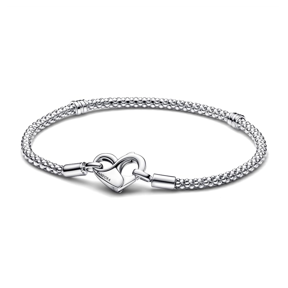PANDORA Moments Studded Chain Bracelet - Sterling Silver Charm Bracelet for Women - Compatible with PANDORA Charms - Elegant Gift for Her with Gift Box - Perfect for Birthdays, Anniversaries & Special Occasions