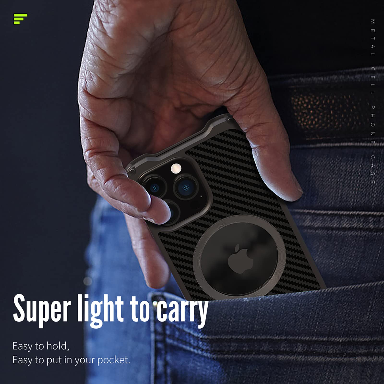 Premium Shockproof iPhone 13 Pro Case with Heat Dissipation - Aluminum Alloy & Carbon Fiber Bumper Armor, Magsafe Compatible & Lens Protection - Perfect for Outdoor Adventures, Work & Daily Use