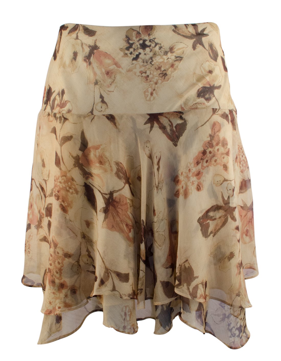 Plus Size Floral Print Georgette Skirt for Women - Elegant Flowy Midi Skirt for Summer, Parties & Casual Wear