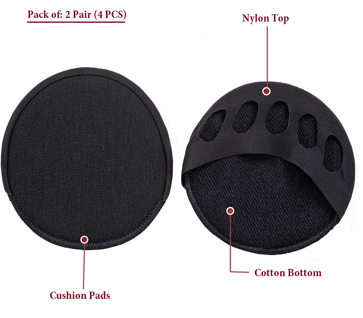 Luxula 5-Toe Anti-Sleep Pain Relief Socks - Breathable Forefoot Cushion Pads for Foot Pain Care - Invisible Comfort for Shoes (2 Pairs, Black) - Perfect for Office Work, Travel & Diabetic Foot Comfort