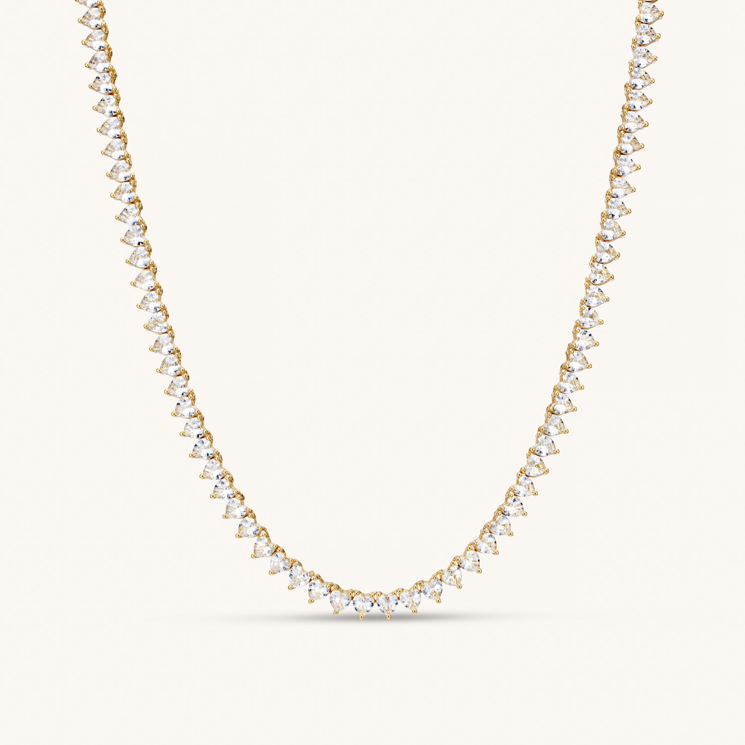 Elegant Amore Tennis Necklace in 14K Gold - Perfect for Weddings, Anniversaries & Special Occasions