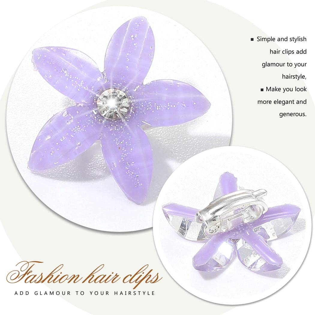 BARTOSI Small Purple Flower Hair Clips - 5 Pack Floral Hair Barrettes for Women & Girls | Perfect for Weddings, Parties & Everyday Hair Accessories