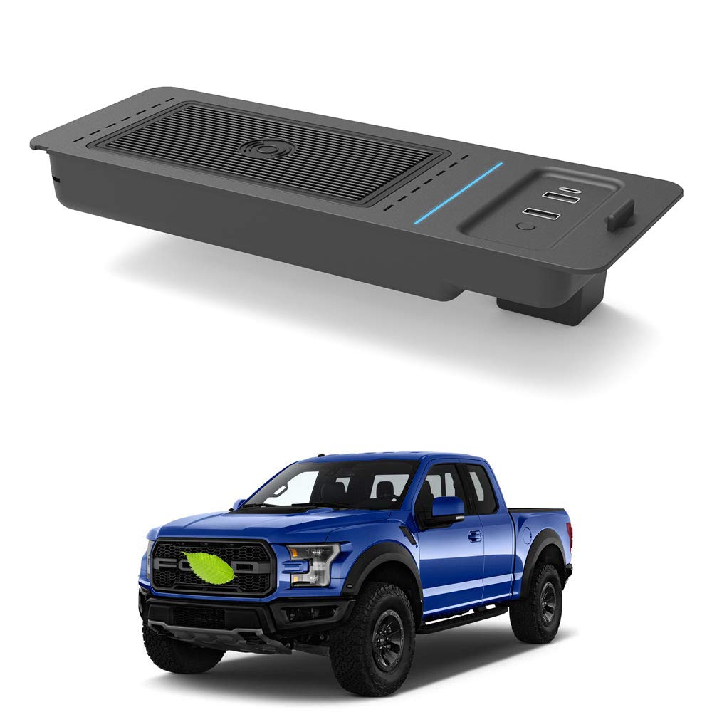 Fast Charging Car Wireless Charger Mount for Ford F-150 2015-2020 - 10W QC 3.0 Qi-Certified Phone Holder Compatible with iPhone 15/14/13, Samsung Galaxy S23/S22 - 36W USB Port for Multiple Devices - Perfect for Road Trips & Daily Commutes