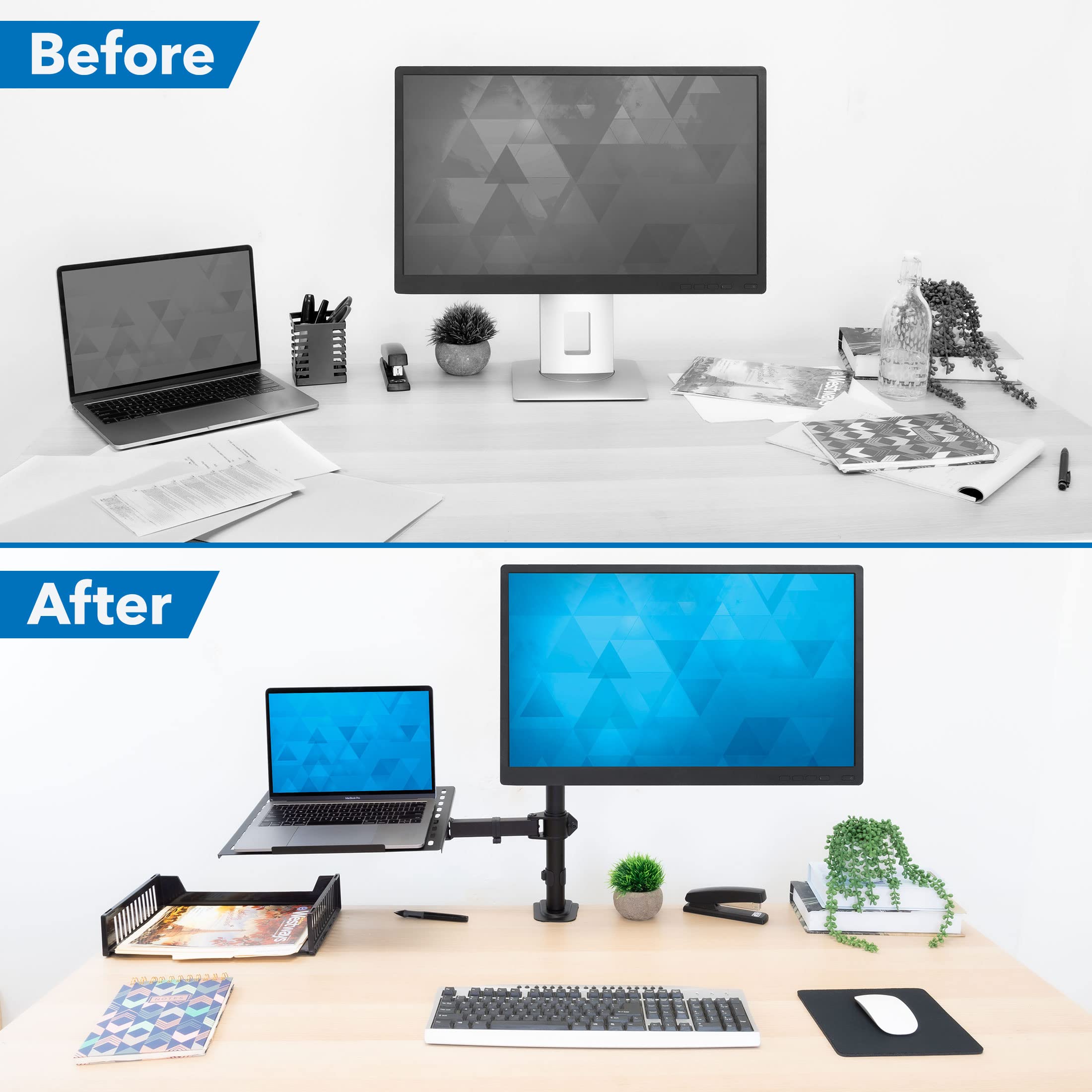 Mount-It! Adjustable Laptop & Monitor Stand - VESA Compatible for 13-32