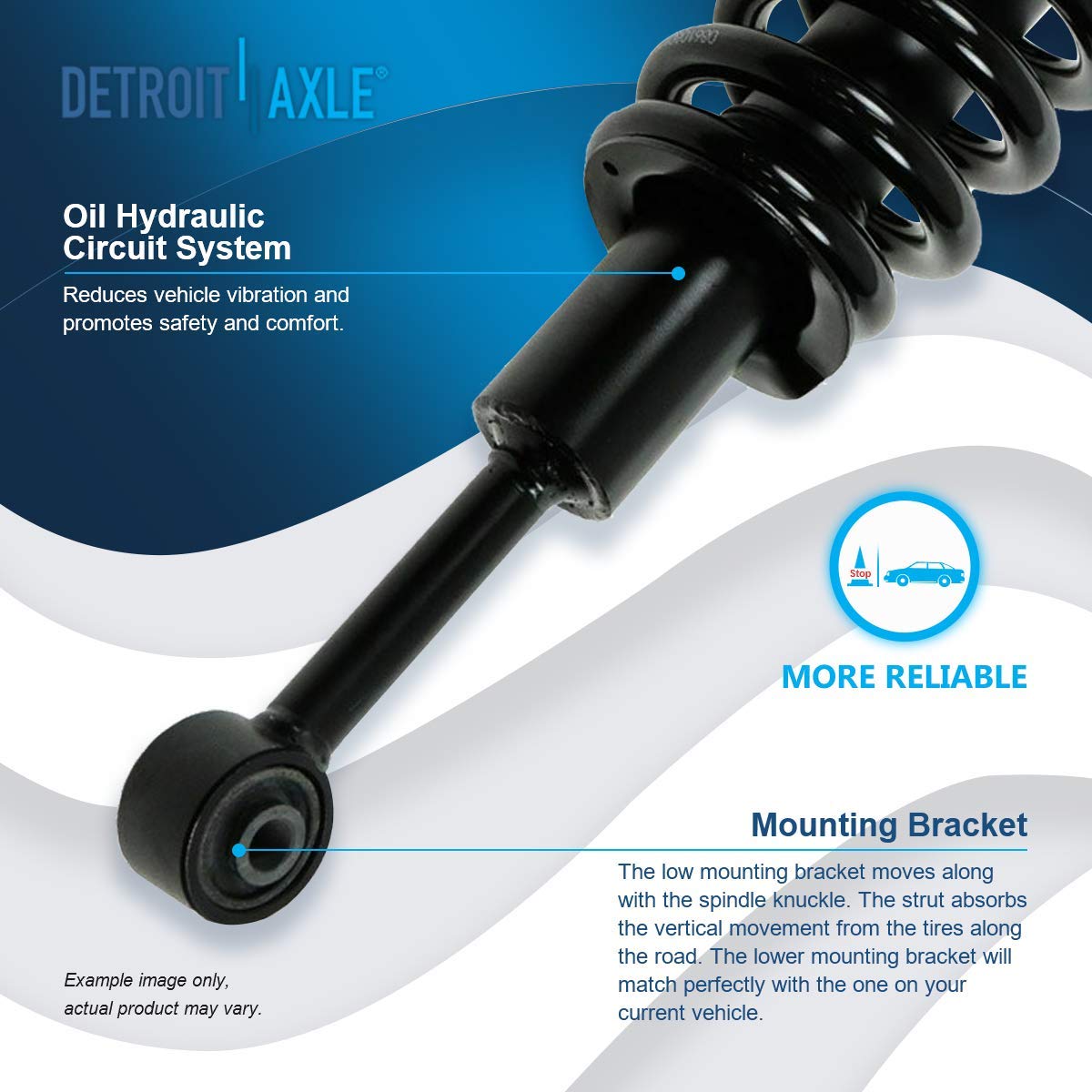 Detroit Axle 4pc Front Struts & Sway Bars Kit for Toyota 4Runner (2003-2021) & FJ Cruiser (2007-2014) - 2 Struts with Coil Springs & 2 Stabilizer Bars - Complete Suspension Replacement - Perfect for Off-Roading & Smooth Ride Experience