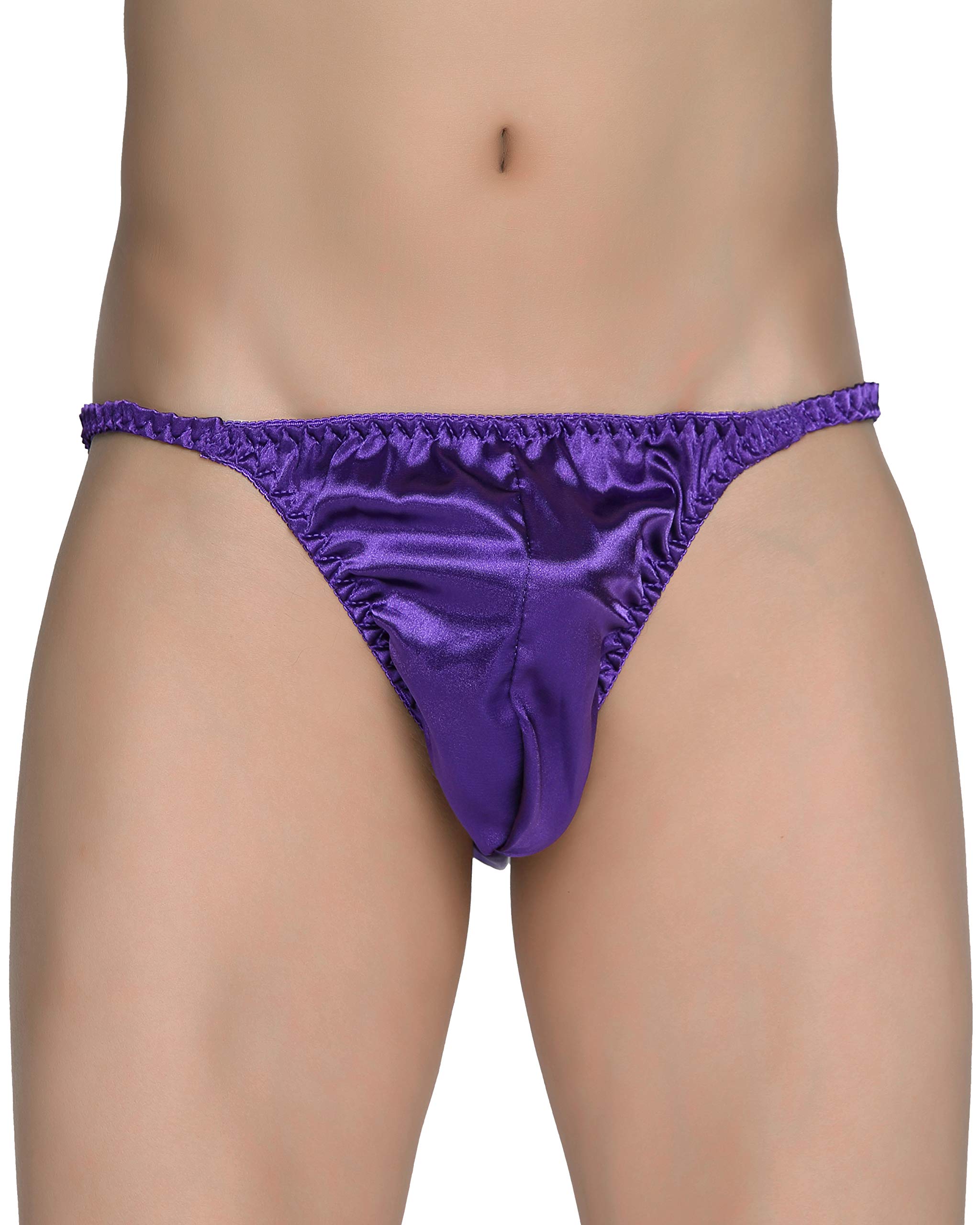 Satini Men's Satin Tanga Bikini Briefs - Soft & Comfortable Underwear for Men - Perfect for Sleepwear, Loungewear & Intimate Moments