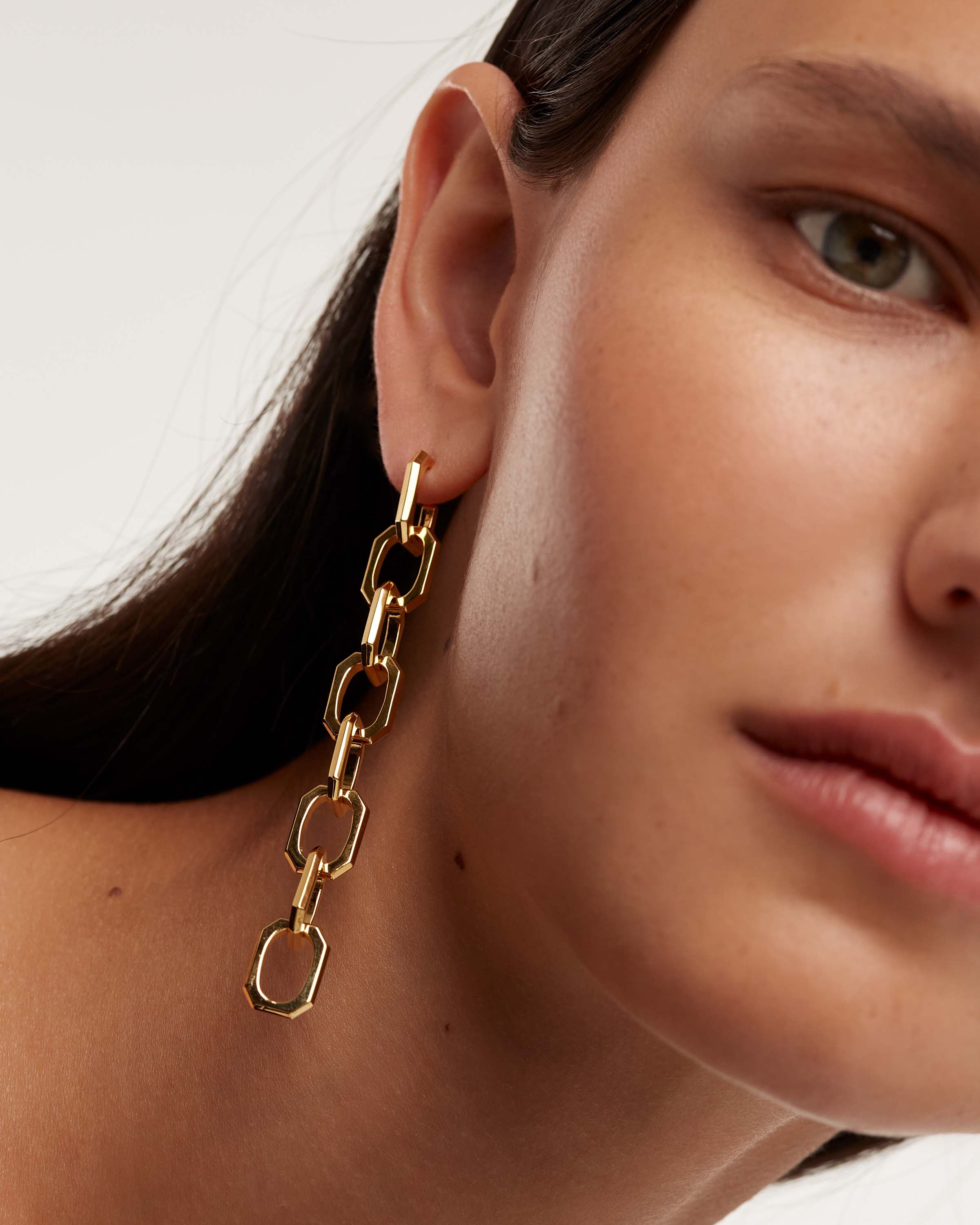 Endless Signature Chain Earrings for Women - Trendy Gold & Silver Dangle Drop Earrings - Perfect for Parties, Weddings & Everyday Wear
