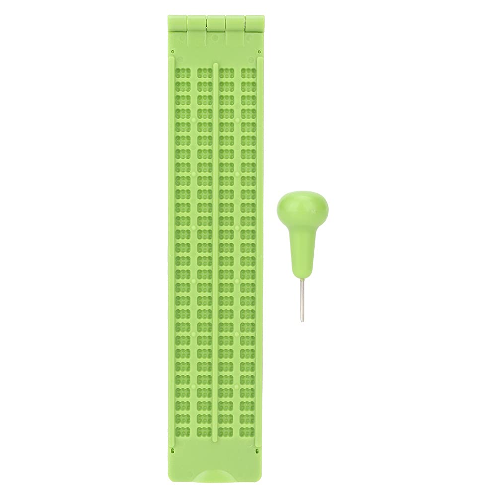 4 Lines 28 Cells Portable Plastic Braille Writing Slate with Stylus - Lightweight Braille Learning Tool for Students & Teachers - Perfect for Classroom, Home Study, and Travel Use