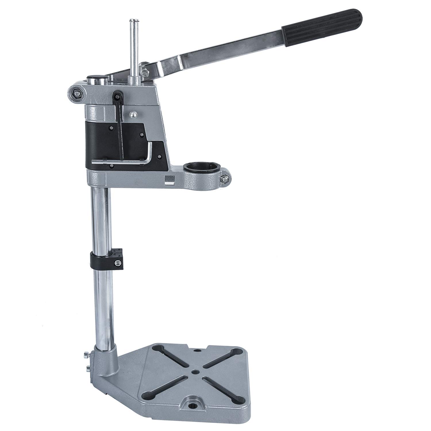 **Universal Adjustable Drill Press Stand for Workbench - Aluminum Base with Single Mounting Hole - Perfect for DIY, Woodworking & Metalworking Projects**