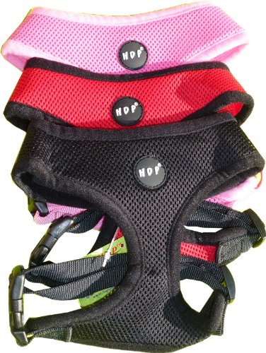 Premium Soft Mesh Dog Harness for Large Puppies - Adjustable & Breathable - Black - Perfect for Travel, Hiking & Outdoor Adventures