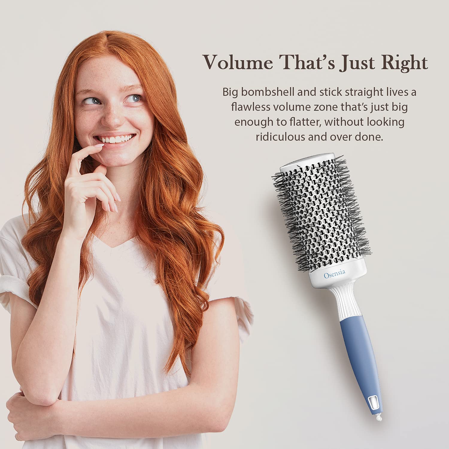 Professional Hair Brush Set - 2 Inch Round Brush & Detangling Paddle Brush for Blow Drying - Nylon & Boar Bristle Combo for Thick Hair - Perfect for Salon Styling & Home Hair Care