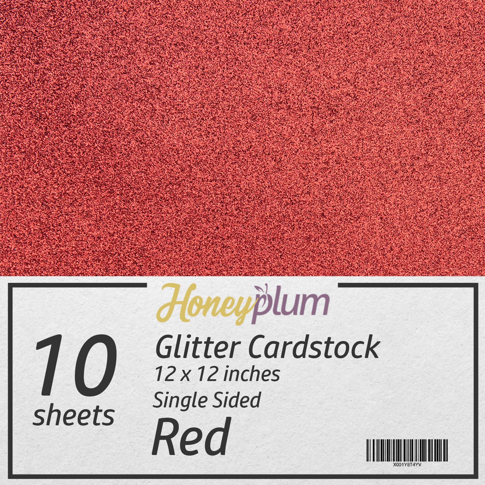 Premium Red Glitter Cardstock Paper - 10 Sheets 12