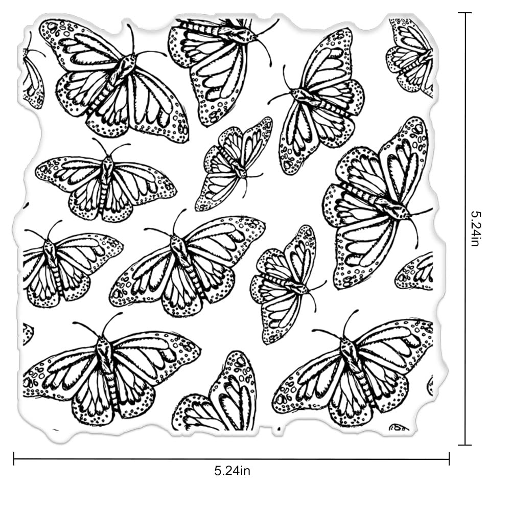 Butterfly Clear Stamps for Card Making - Transparent Silicone Rubber Stamps with Flying Butterfly Design - Perfect for DIY Scrapbooking, Photo Album Decorations, Wedding Invitations & Handmade Greeting Cards