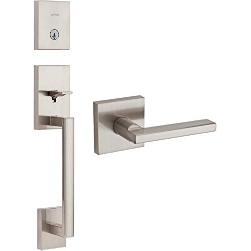 Satin Nickel Smart Key Entry Door Knob & Deadbolt Set - Secure & Stylish for Homes & Offices (San Clemente/Halifax Style) - Perfect for Front Doors, Rental Properties & High-Traffic Areas