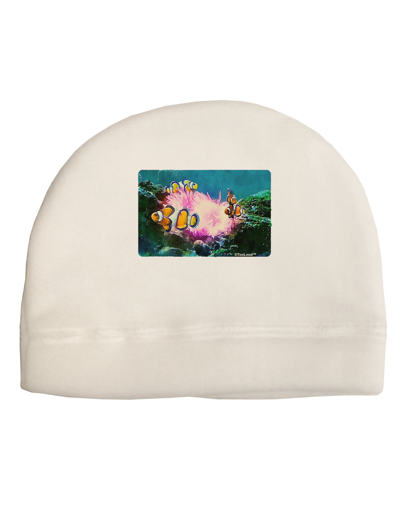 TOOLOUD Clownfish Watercolor Print Fleece Beanie Hat for Adults - Cozy Winter Hat for Men & Women, Perfect for Outdoor Activities, Skiing, and Casual Wear