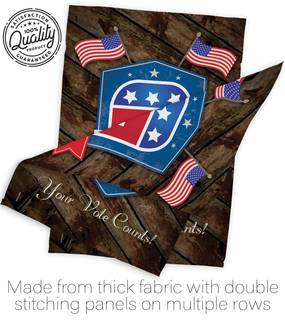 Patriotic Vertical House Flag Set - 28x40in w/Flagpole - Perfect for Home & Garden Decor