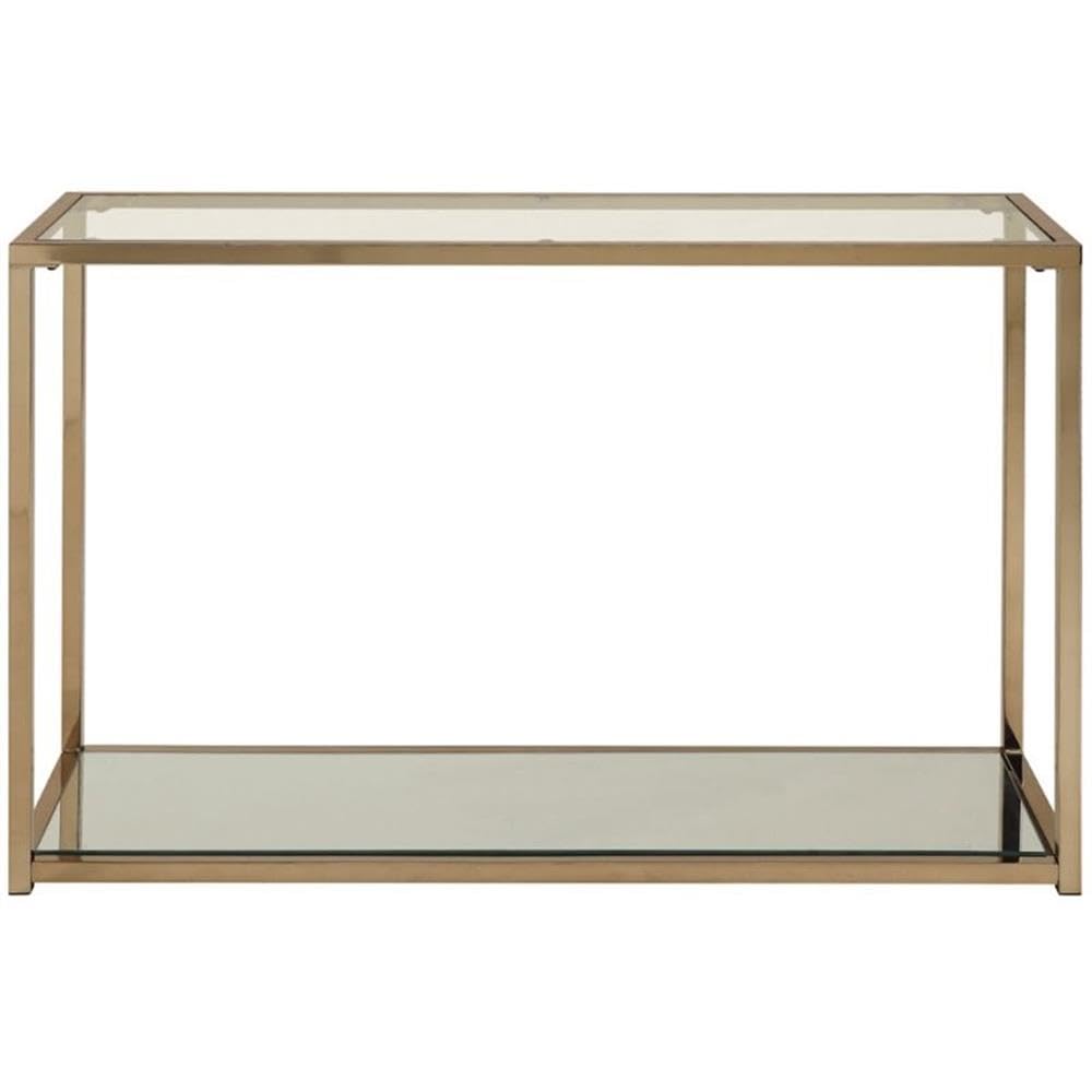 Coaster Furniture Sofa Table with Mirror Shelf - Chocolate Chrome Finish 705239 | Elegant Console Table for Living Room, Entryway & Bedroom Decor