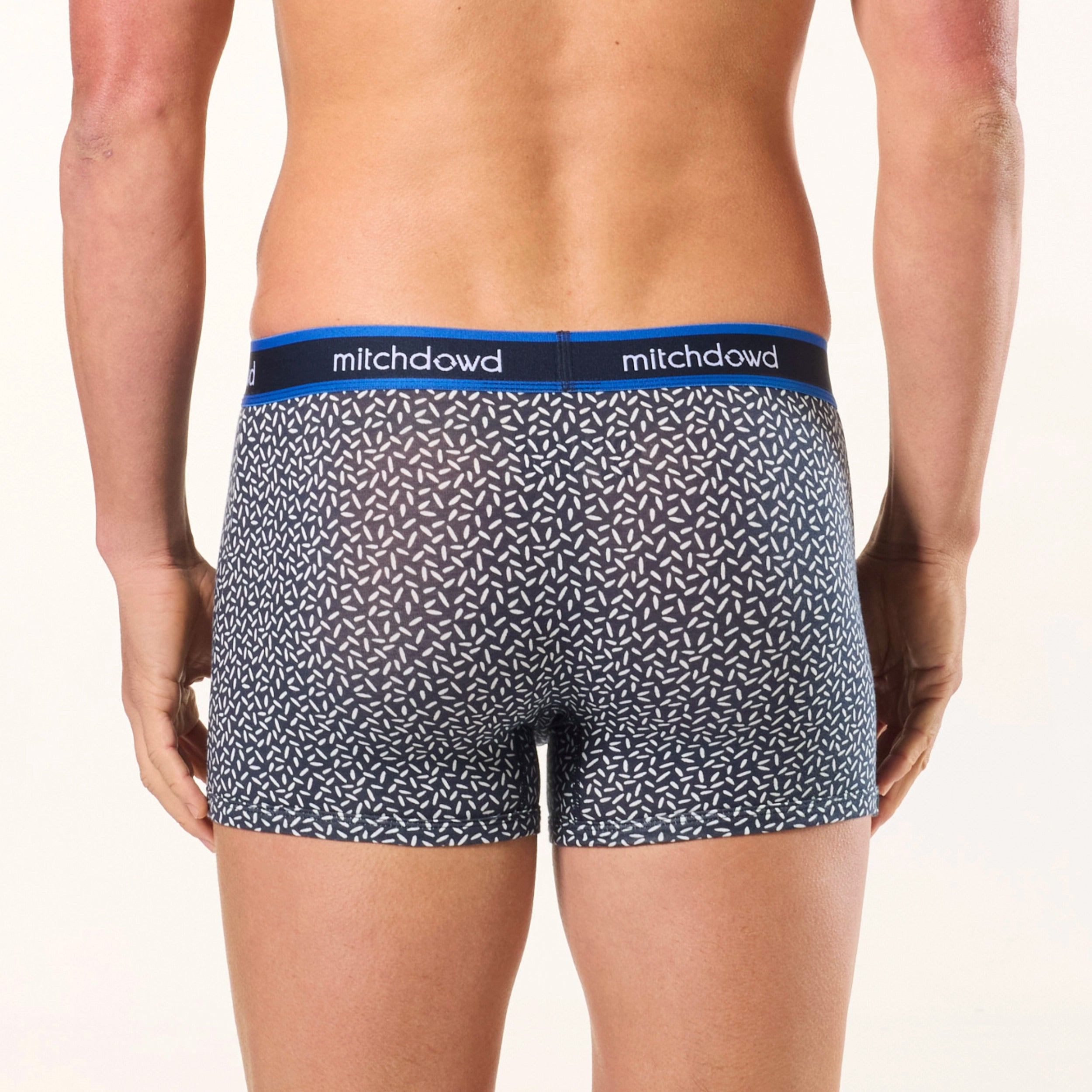 Men's Micro Geo Cotton Trunk Underwear - Soft Breathable Boxer Briefs for Everyday Comfort - Navy Blue - Perfect for Workout, Travel & Daily Wear