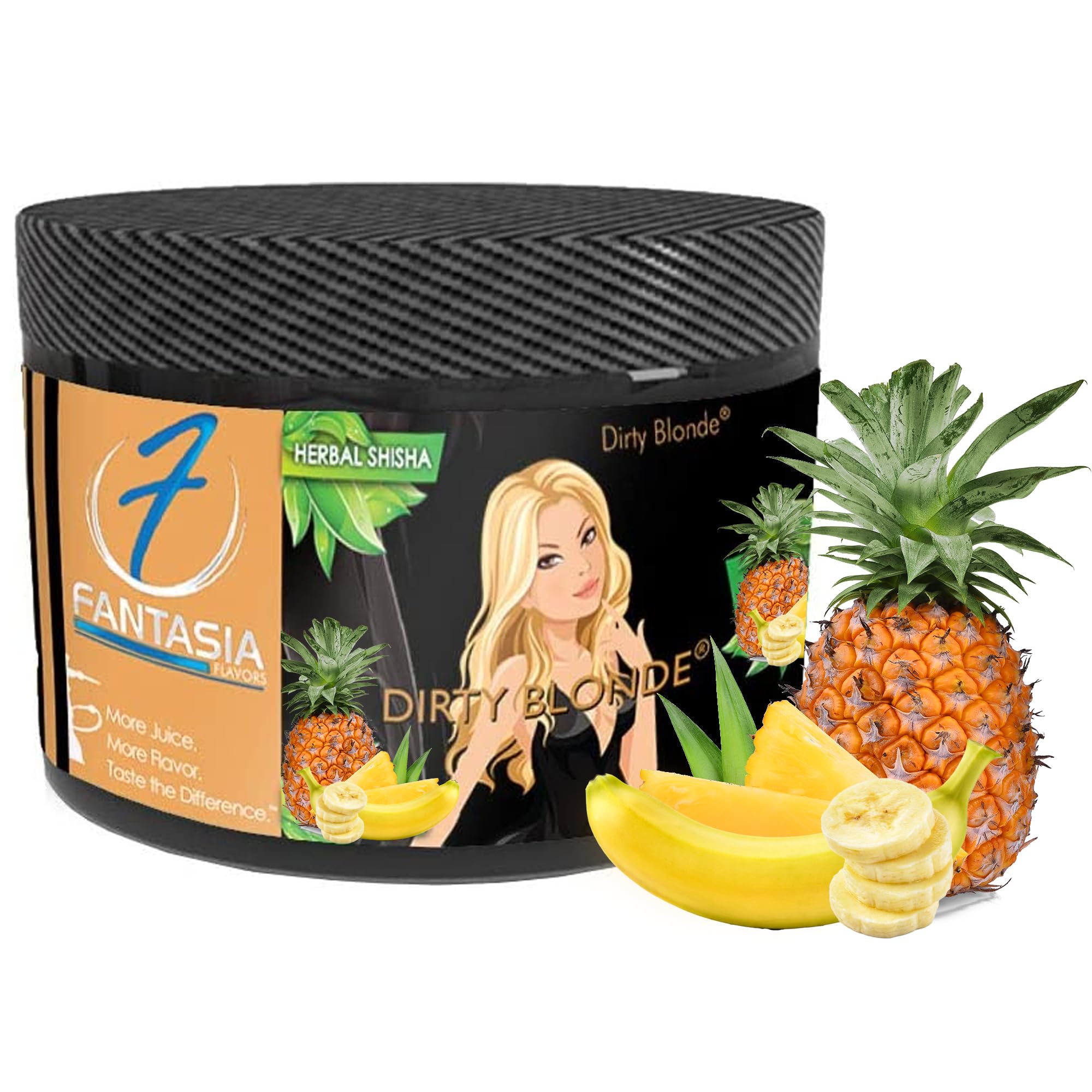 Fantasia Nicotine-Free Hookah Shisha - 250g Tobacco-Free Can, Pineapple Banana Mix (Dirty Blonde Flavor) | Perfect for Parties, Relaxation & Social Gatherings