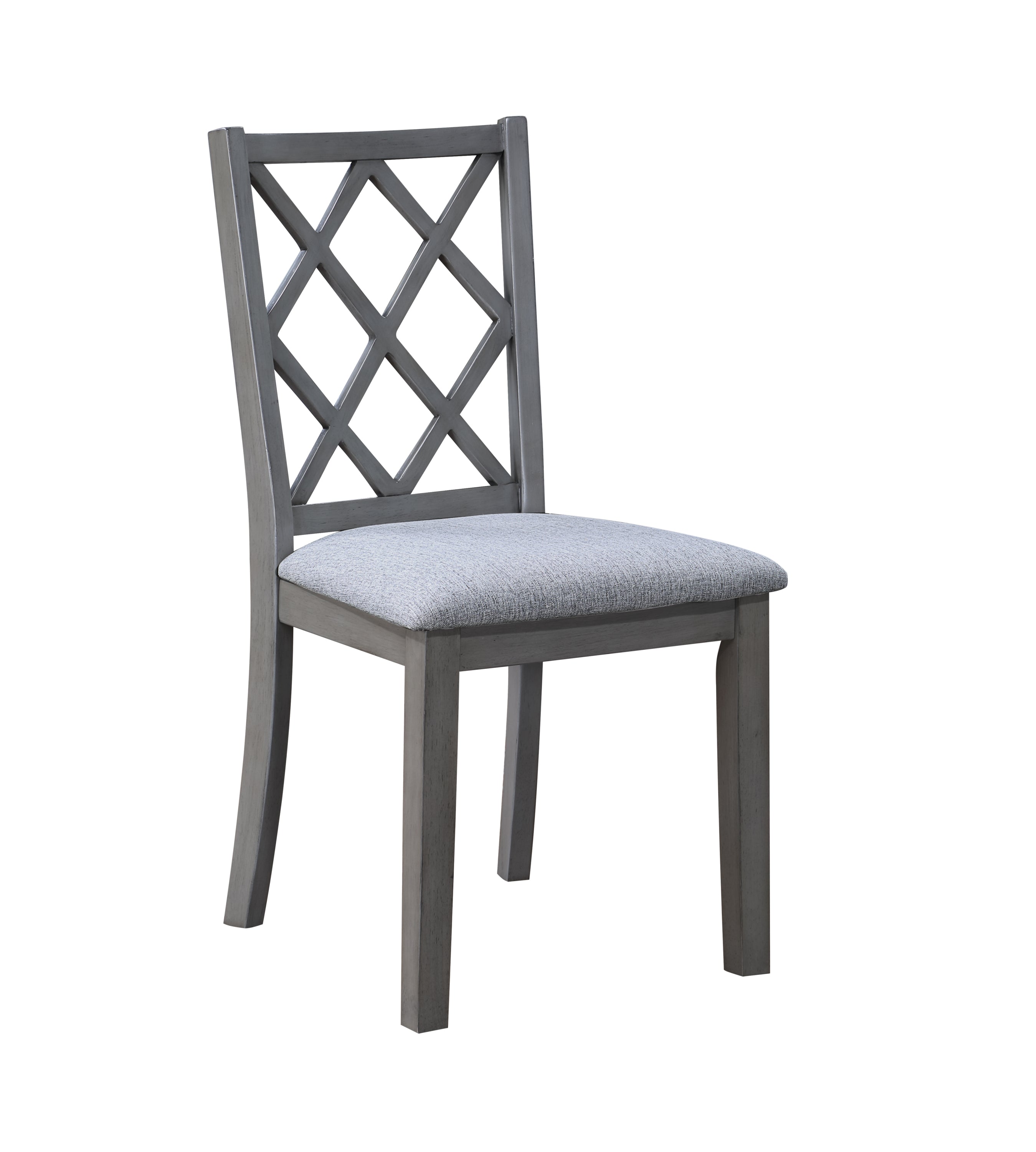 Carlisle Set of 2 Gray Cross Back Dining Chairs - 17.5