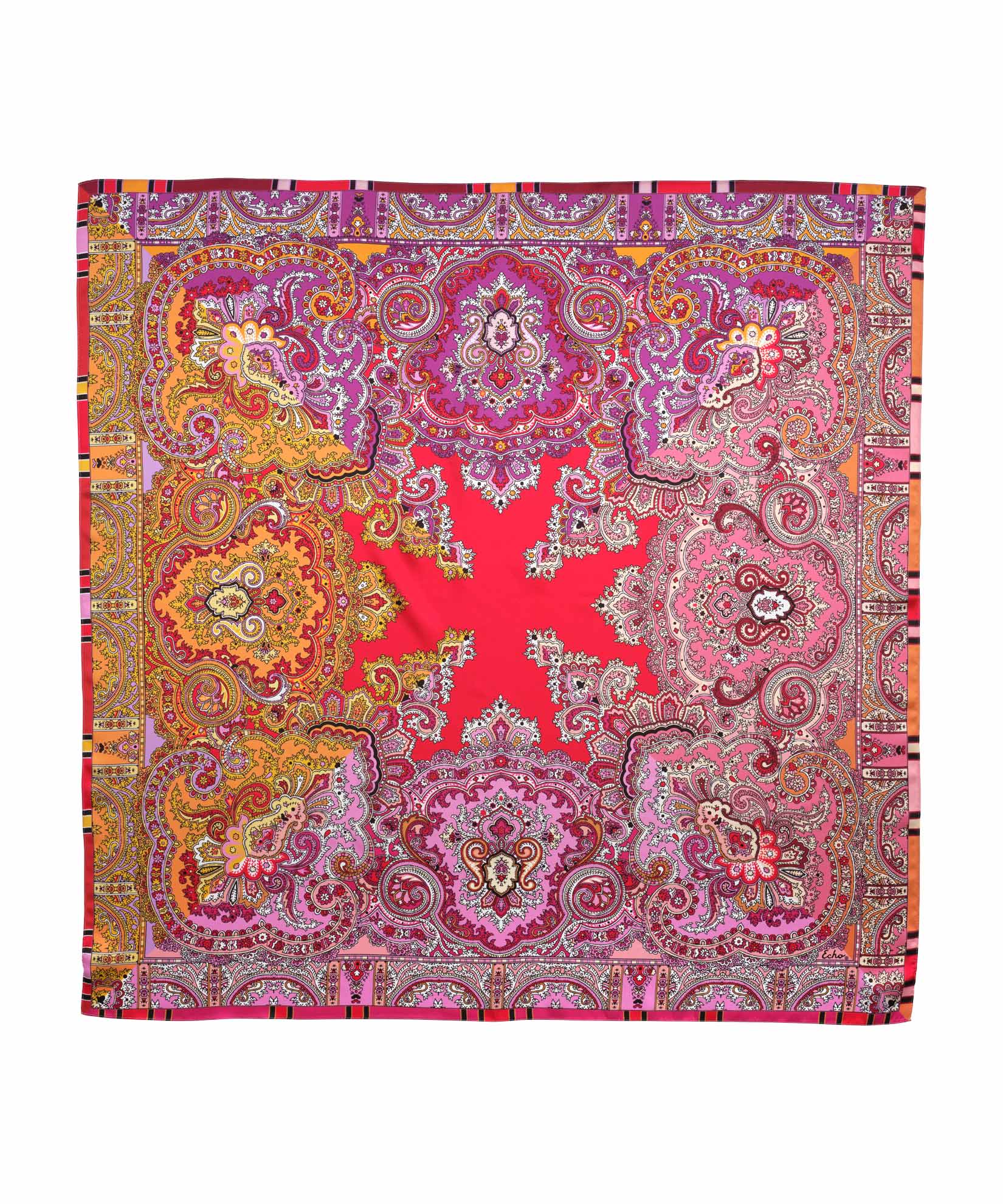 Stylish Colorblock Paisley Square Scarf - Fashionable Lightweight Womens Accessory for Fall, Winter & Spring Outfits - Perfect for Office, Travel and Casual Wear
