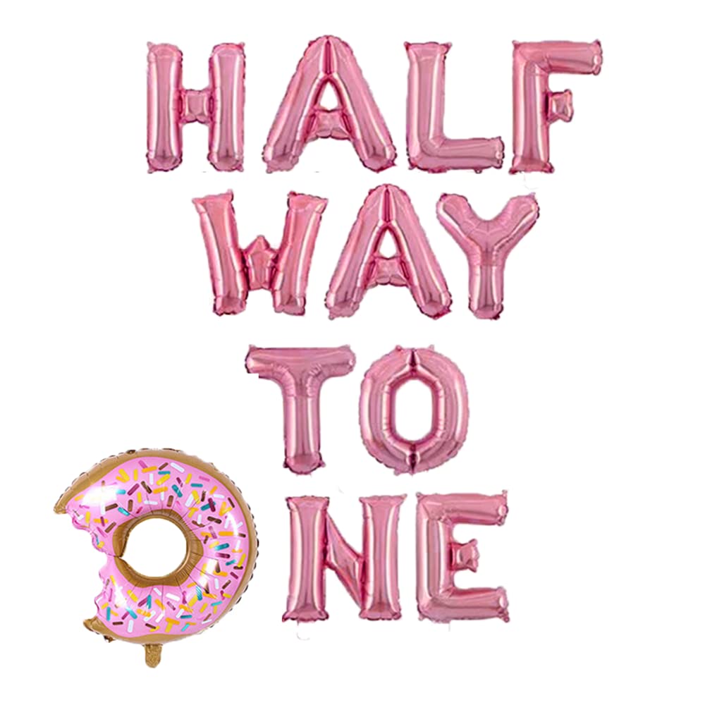 Half Birthday Decorations for 6 Month Old Girls - Donut Themed 1/2 Year Celebration Party Supplies | Perfect for Baby's First Half Birthday, Milestone Photos & Donut-Themed Parties