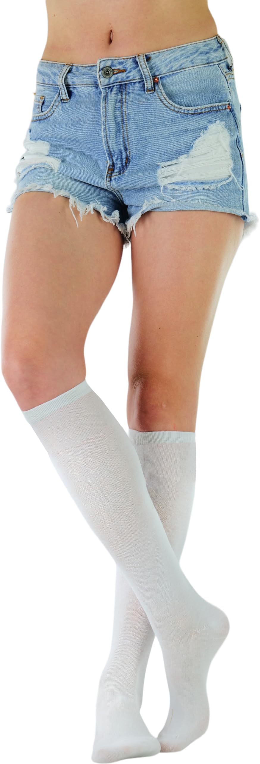 ToBeInStyle Women's Knee High Socks - Pack of 6 or 12 - Soft Comfortable Cotton Blend - Perfect for Boots, Workout & Winter Warmth