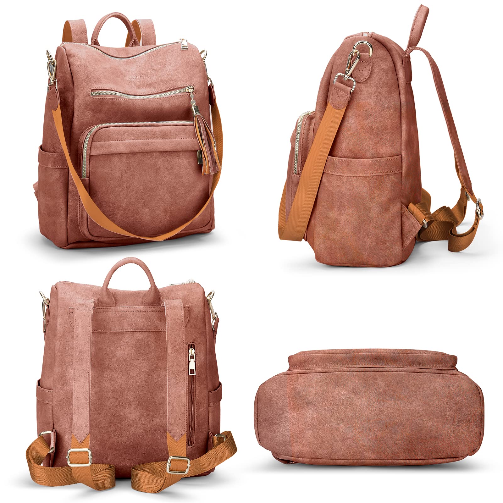 Oyifan Diaper Bag for Women - Stylish Multifunctional Leather Backpack Purse, Large Travel Shoulder Bag in Brown | Perfect for Moms, Nursing, Baby Essentials & On-the-Go Lifestyle