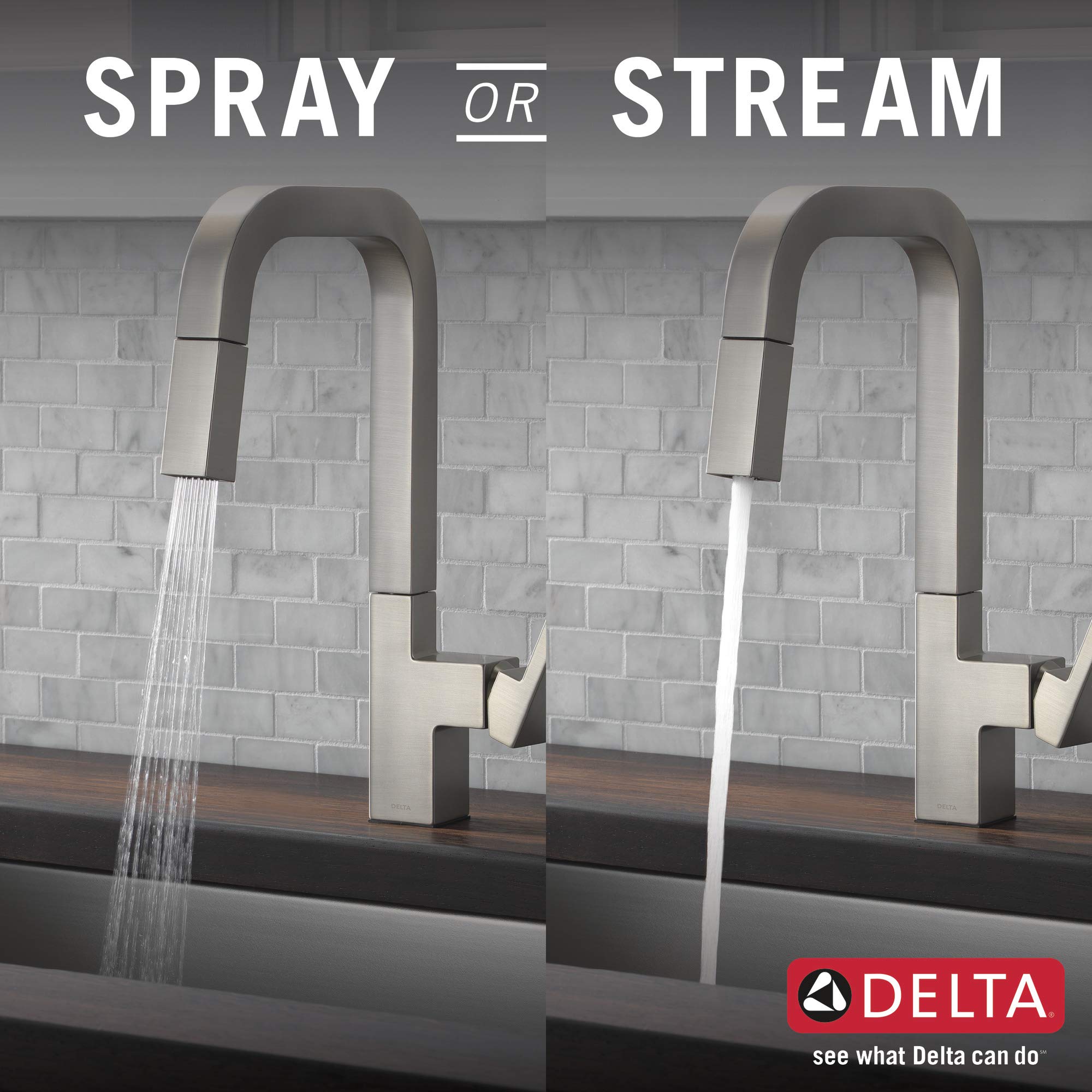Delta 19825LF-SP Brushed Nickel Kitchen Faucet with Magnetic Docking Pull-Down Sprayer - SpotShield Stainless Steel Finish for Easy Cleaning - Perfect for Modern Farmhouse & Contemporary Kitchen Sinks