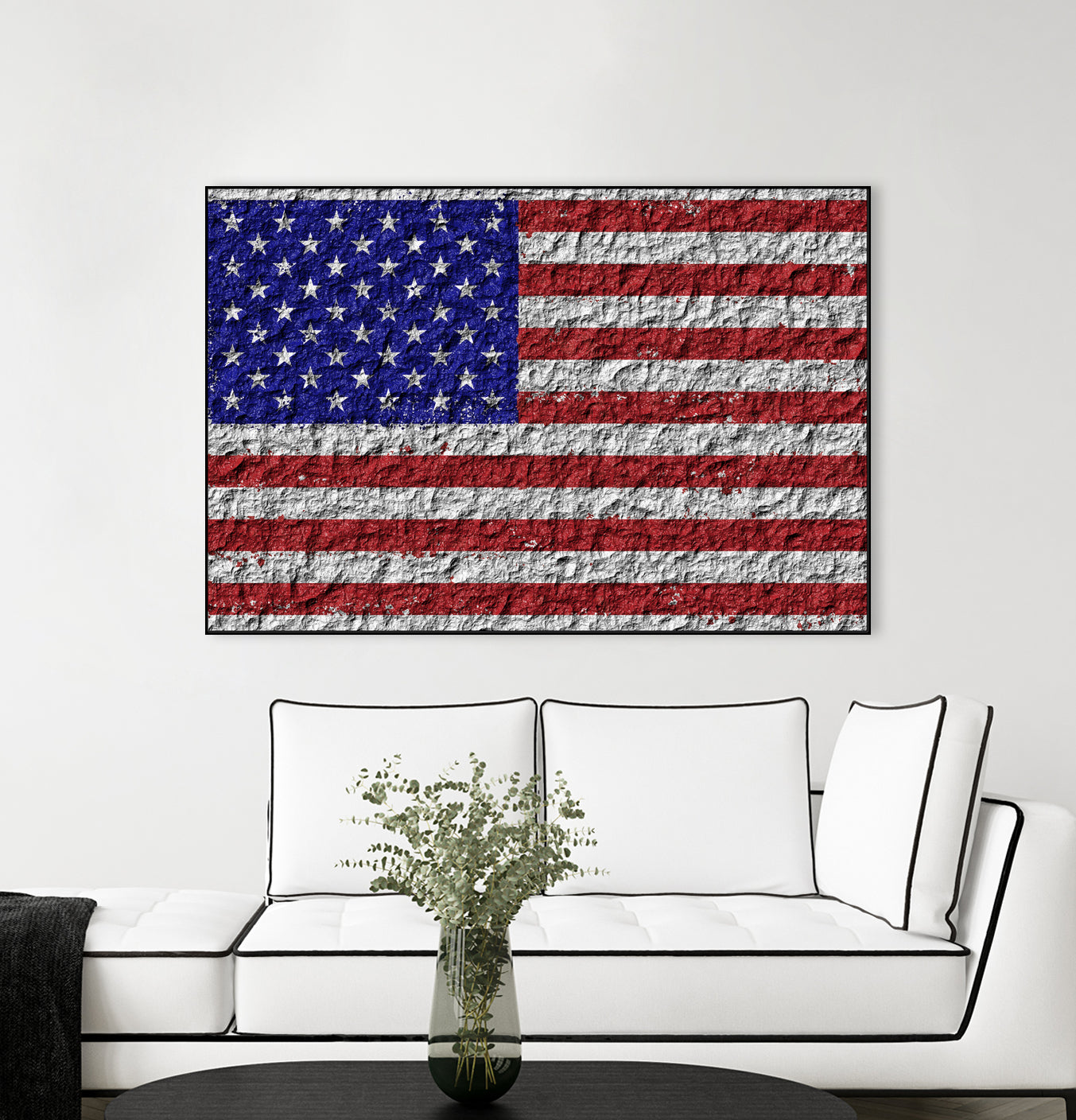 American Flag Stone Decor - Patriotic Home & Garden Accent for Outdoor & Indoor Display