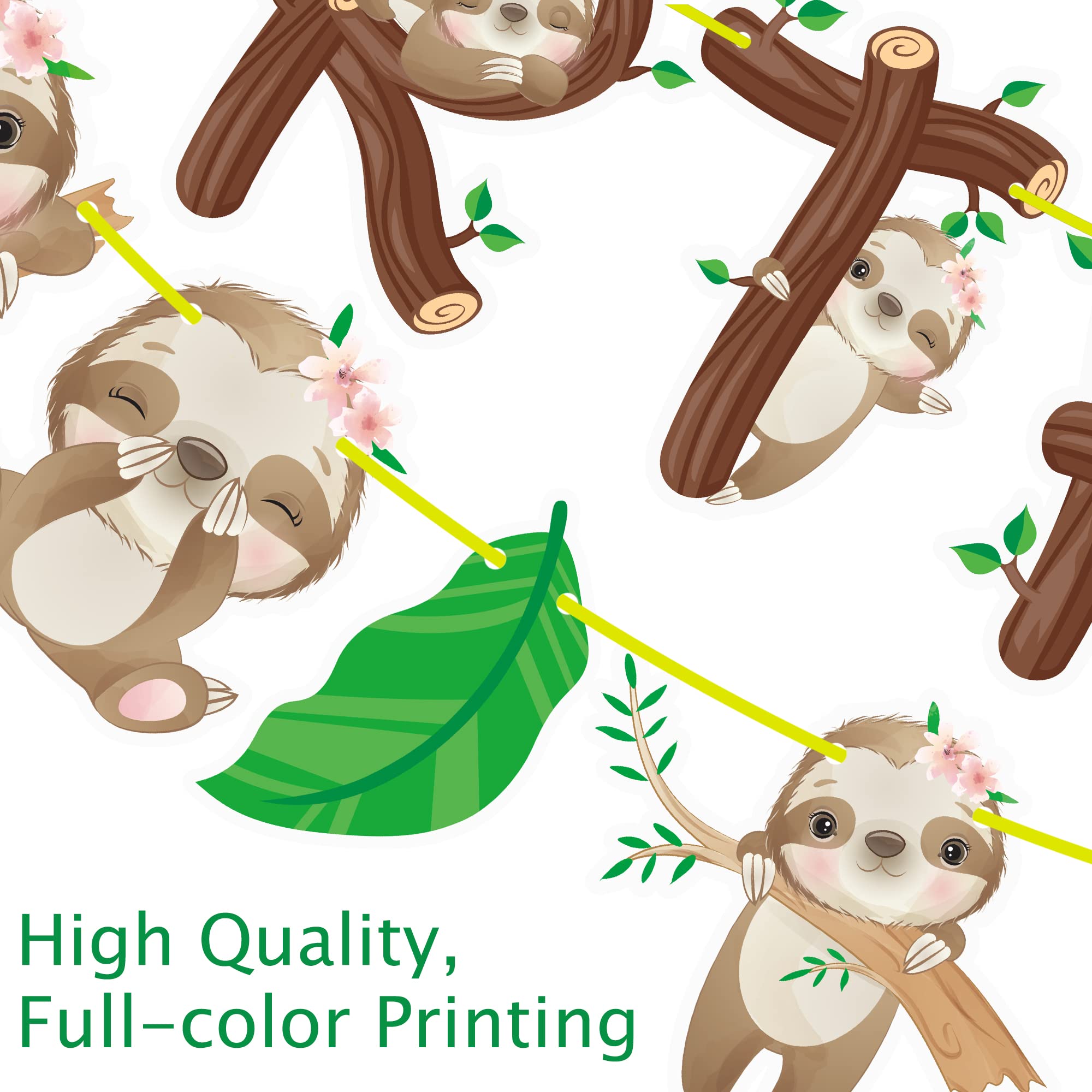 Cute Sloth Birthday Party Decorations - Happy Birthday Banner & Garland for Sloth Theme Parties, Baby Showers - Perfect for Jungle Themed Celebrations and Kids Room Decor
