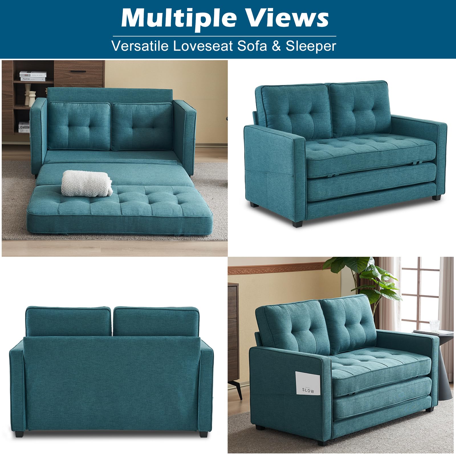 VINGLI Upgraded Convertible Sofa Bed - 53.5