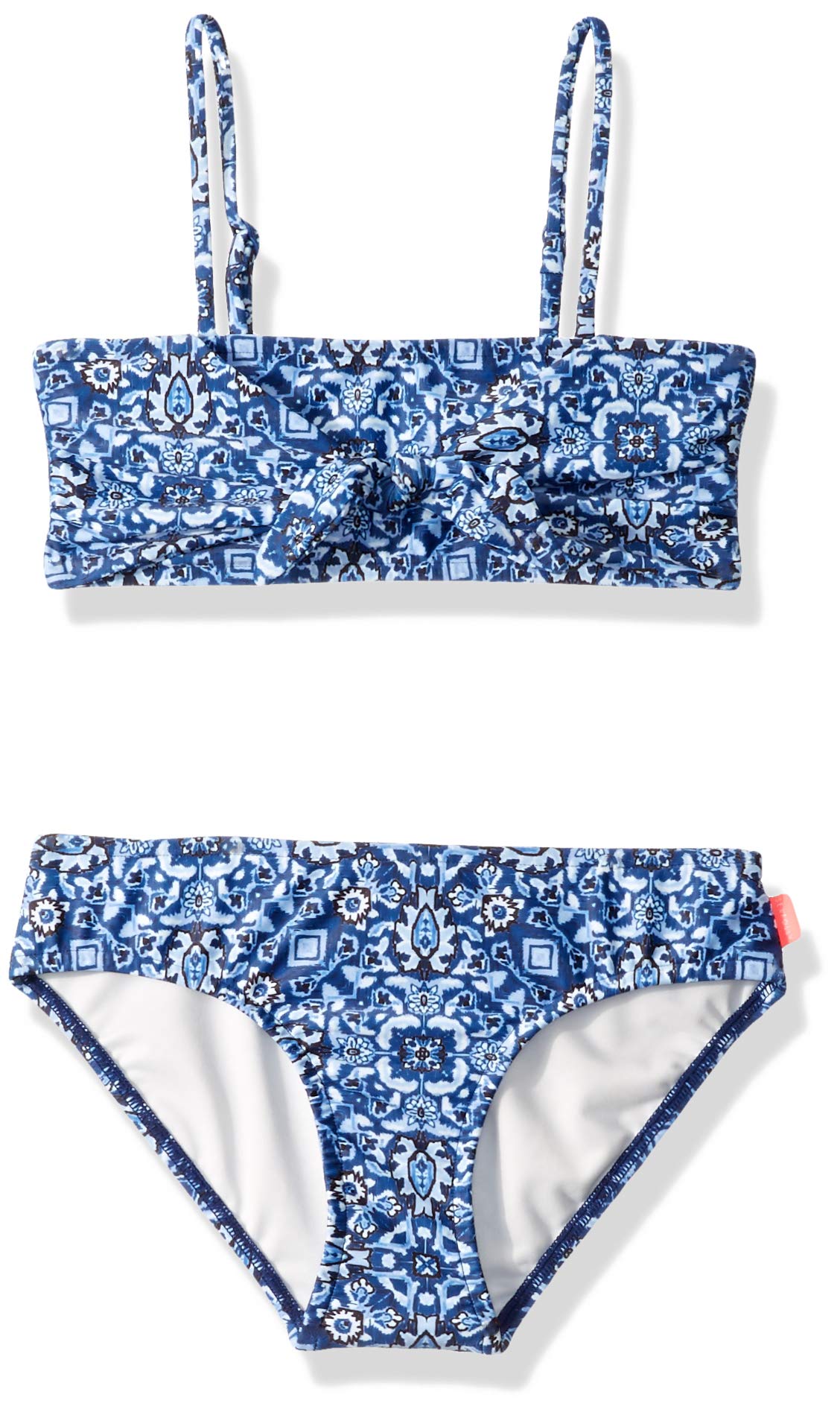 Seafolly Girls' Tie Front Mini Tube Bikini Swimsuit Set - Cute Swimwear for Teens, Beach & Pool Party Outfit, Summer Vacation Essentials
