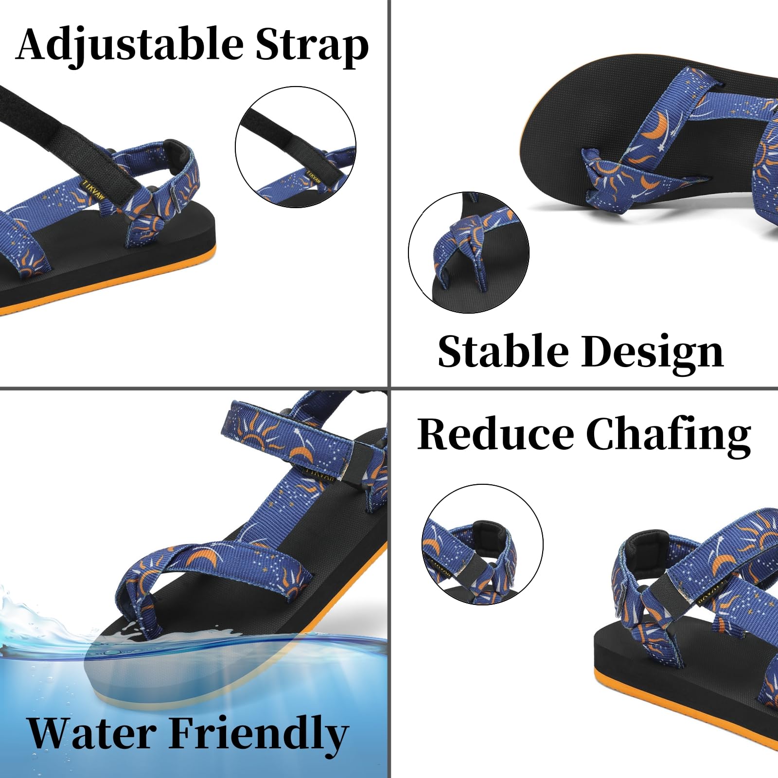 **Women's Sport Walking Sandals with Arch Support & Adjustable Straps - Comfortable Platform Sandals for Height Increase - Perfect for Hiking, Beach & Casual Wear**