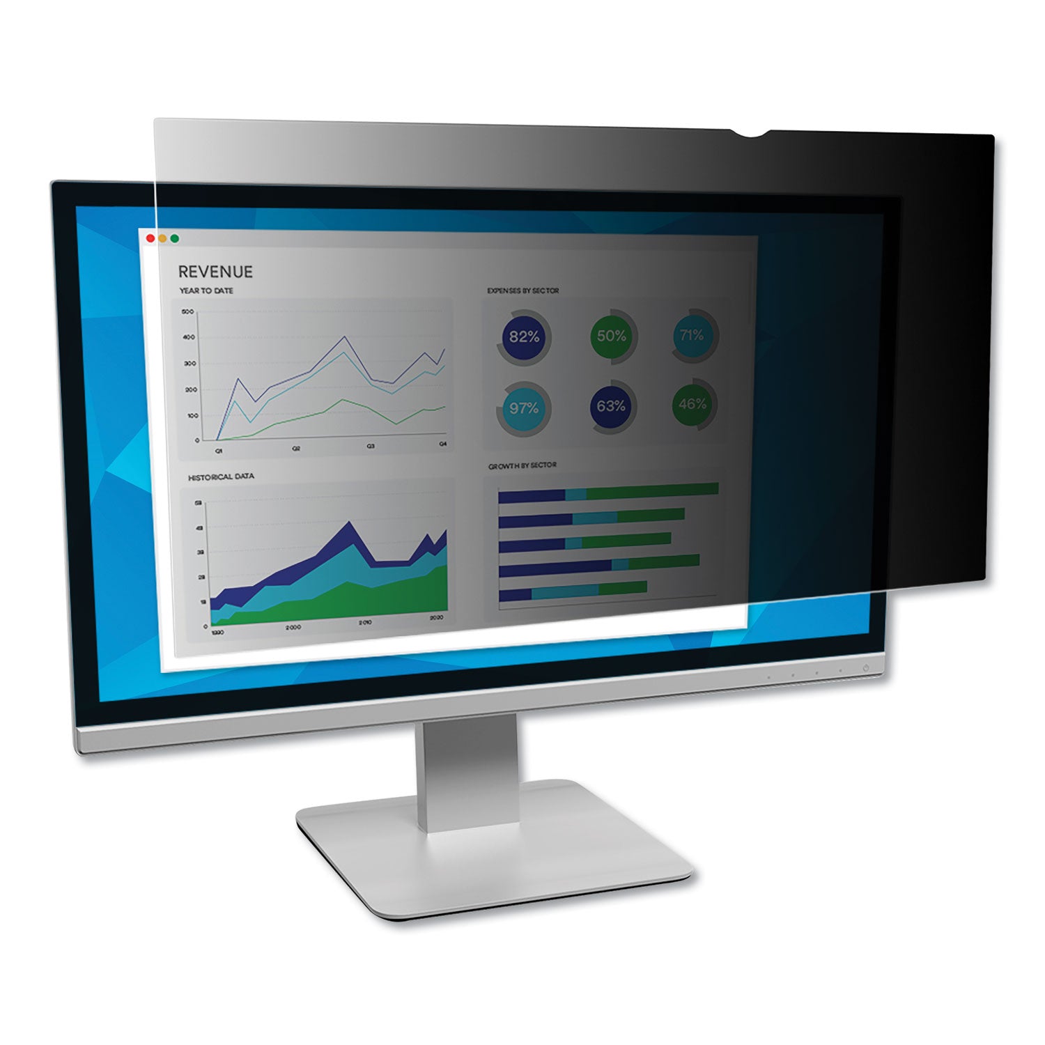 3M™ Frameless Blackout Privacy Filter for 17-inch Flat Panel Monitor - Anti-Glare Screen Protector for Office & Home Use, Computer Privacy Screen for Workstations & Public Spaces