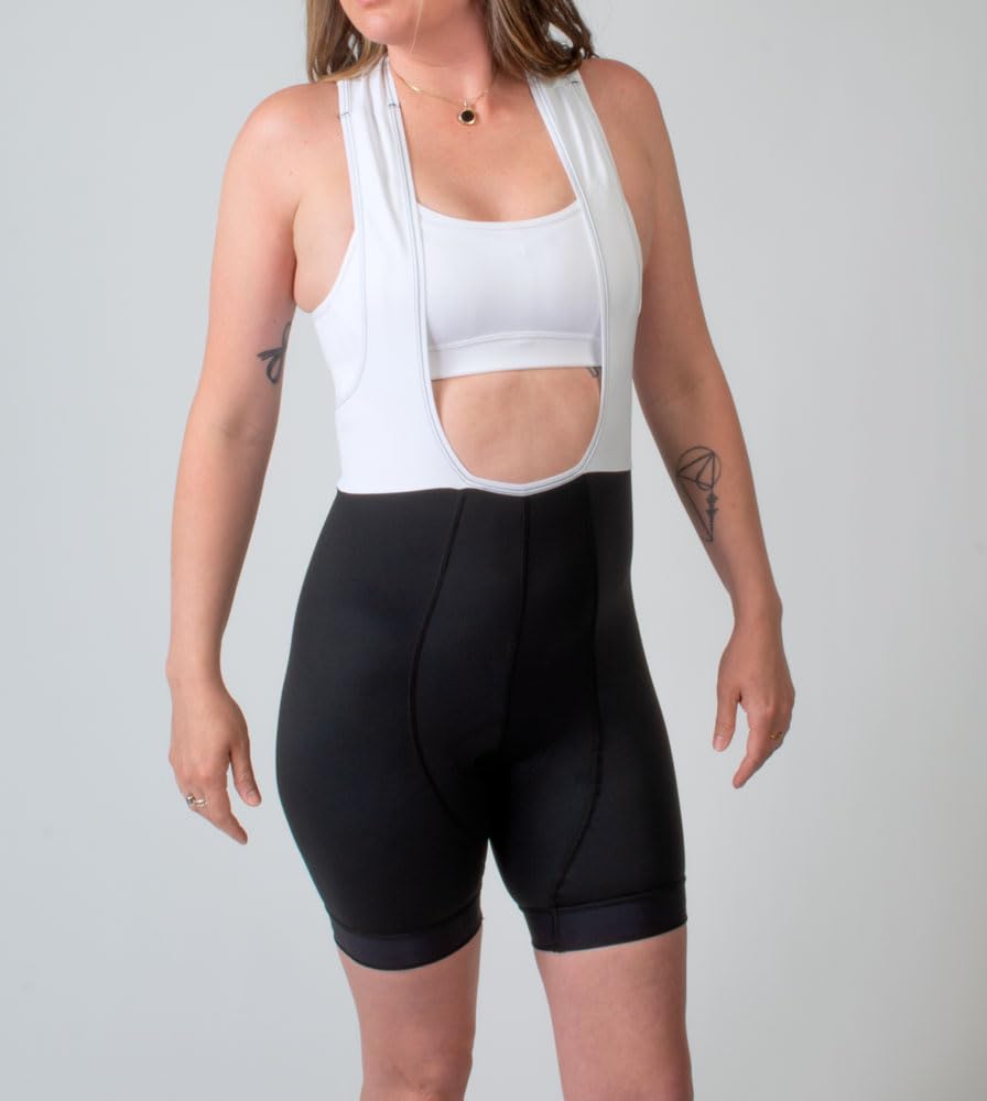Women's Padded Cycling Bib Shorts - Long Distance Comfort, Breathable & USA Made - Perfect for Road Biking, Spinning & Indoor Cycling Workouts