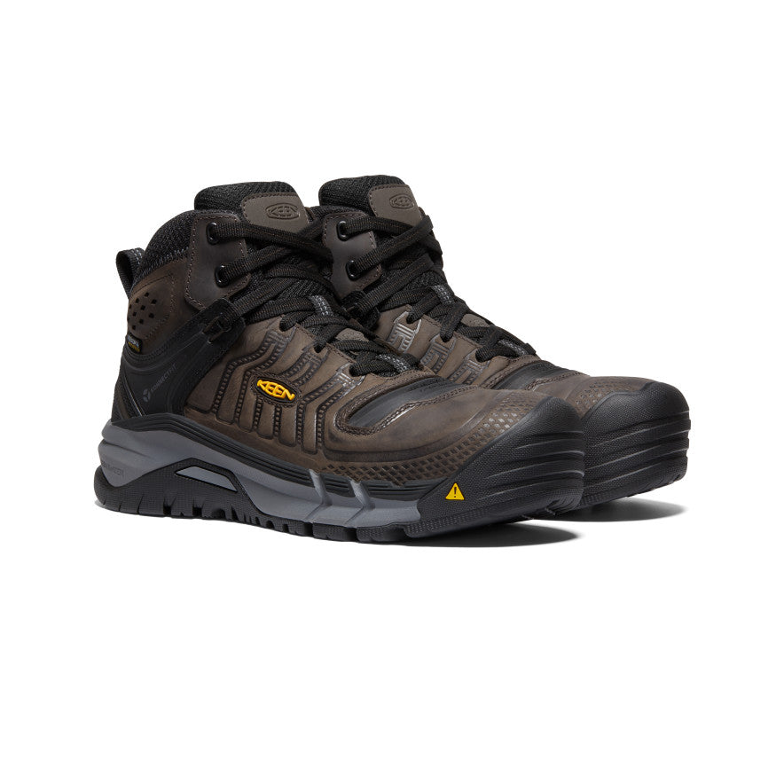 Men's Kansas City Waterproof Work Boots with Carbon Toe - Coffee Bean/Black - Durable Safety Shoes for Construction, Hiking & Outdoor Work