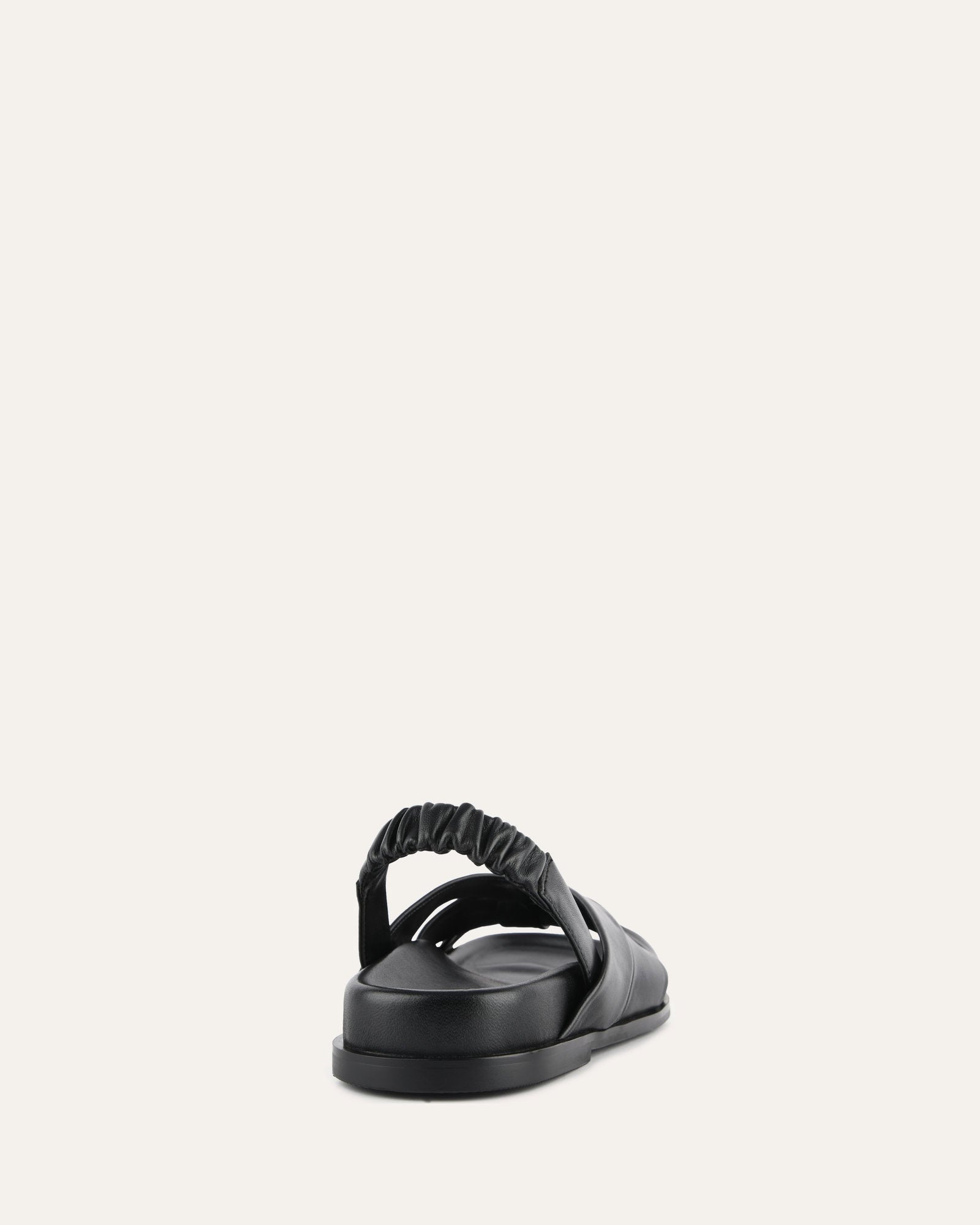 VINCENT Women's Flat Sandals - Black Genuine Leather Comfortable Slip-On Shoes for Casual Walking, Beach & Summer Outfits