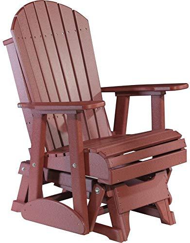 LuxCraft Adirondack Recycled Plastic 2 Foot Glider Chair - Outdoor Patio Furniture for Garden, Deck, and Backyard Relaxation