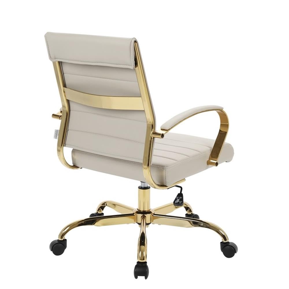 UrbanPro Modern Adjustable Leather Office Chair in Tan - Ergonomic Executive Desk Chair with Lumbar Support for Home & Office Workspace