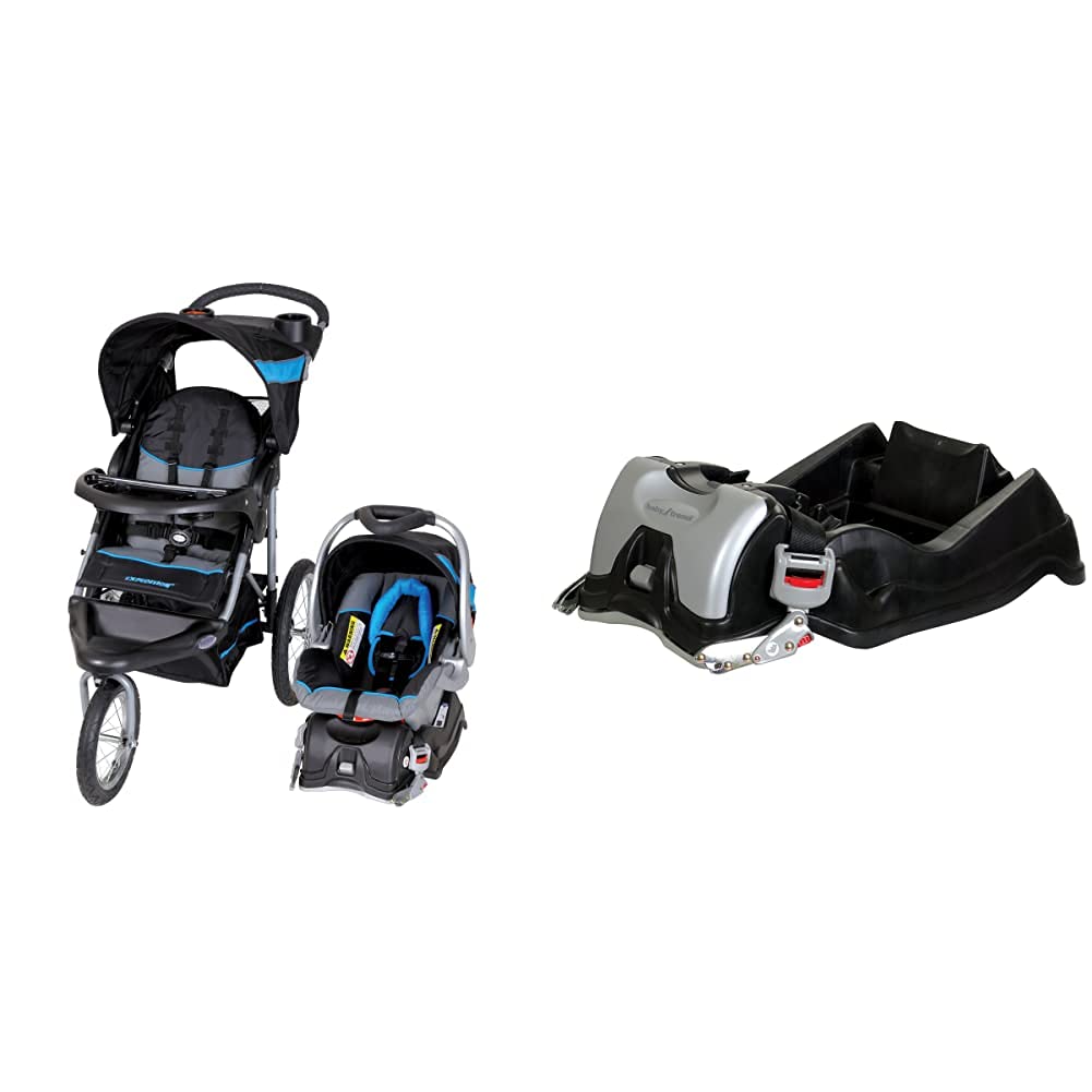 Baby Trend Expedition Jogger Travel System with EZ Flex Loc 32 Infant Car Seat Base - Millennium Blue & Black Stroller for Newborns | Perfect for Outdoor Walks, Shopping & Family Travel
