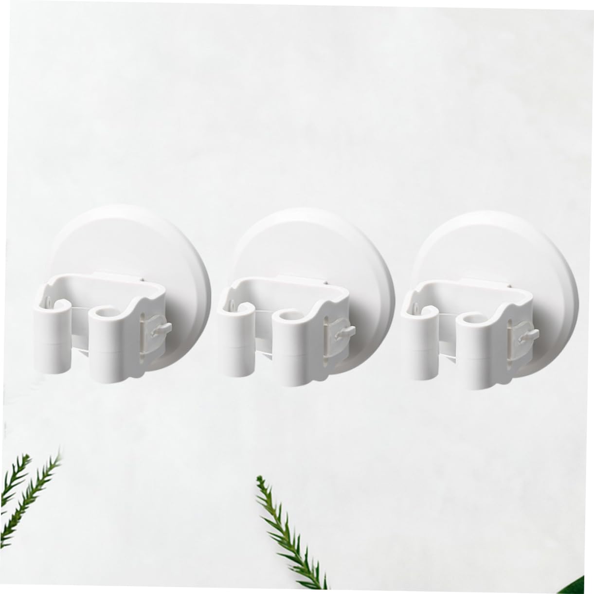 PRETYZOOM Ergonomic Mop and Broom Holder - Space Saving Wall Mount Organizer with Cup Clamps for Kitchen, Bathroom, Garage & Utility Room Storage