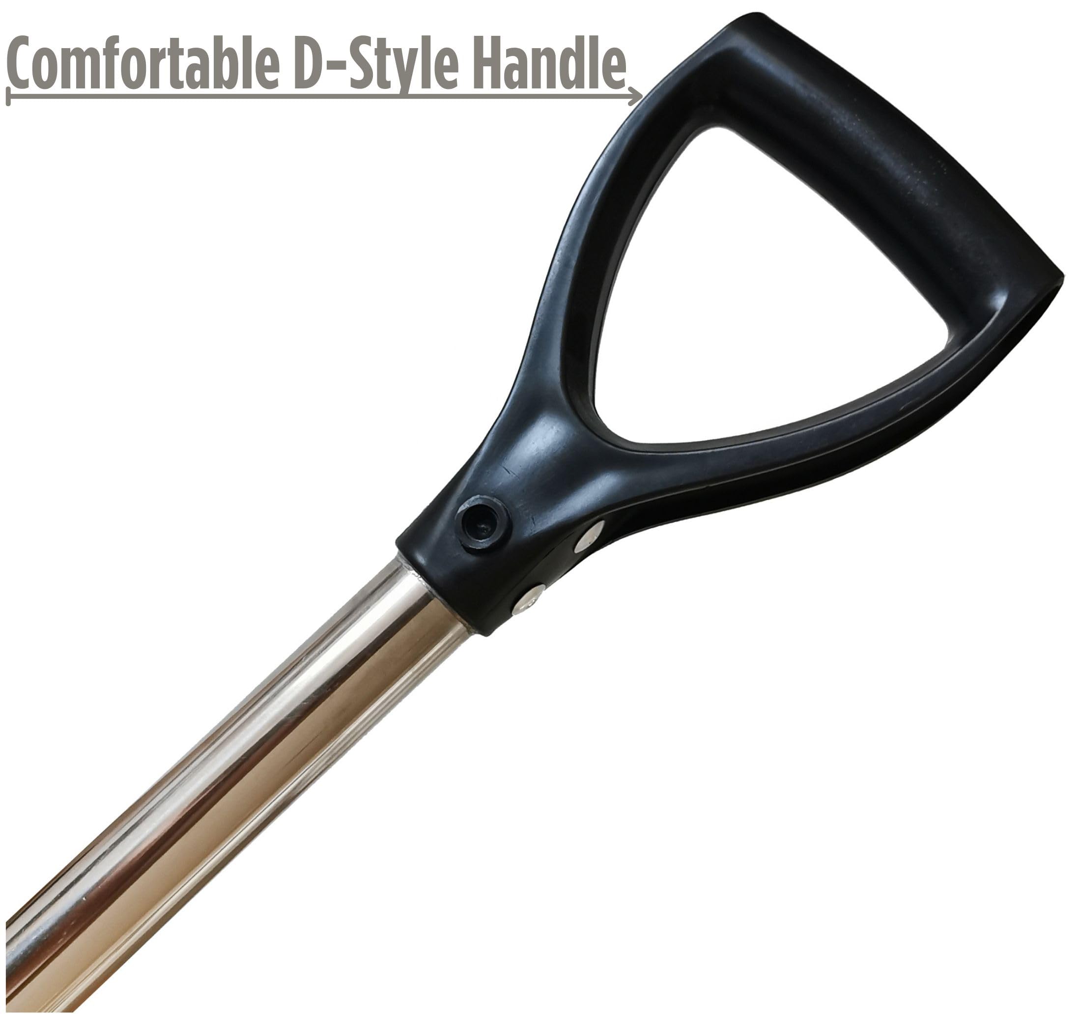 **CooB Stainless Steel Beach Sand Scoop for Metal Detecting - Heavy Duty Treasure Hunting Shovel with Travel Handle Pole (Monstrik v1 + Metal Pole) - Perfect for Beach, Park & Outdoor Metal Detecting Adventures**
