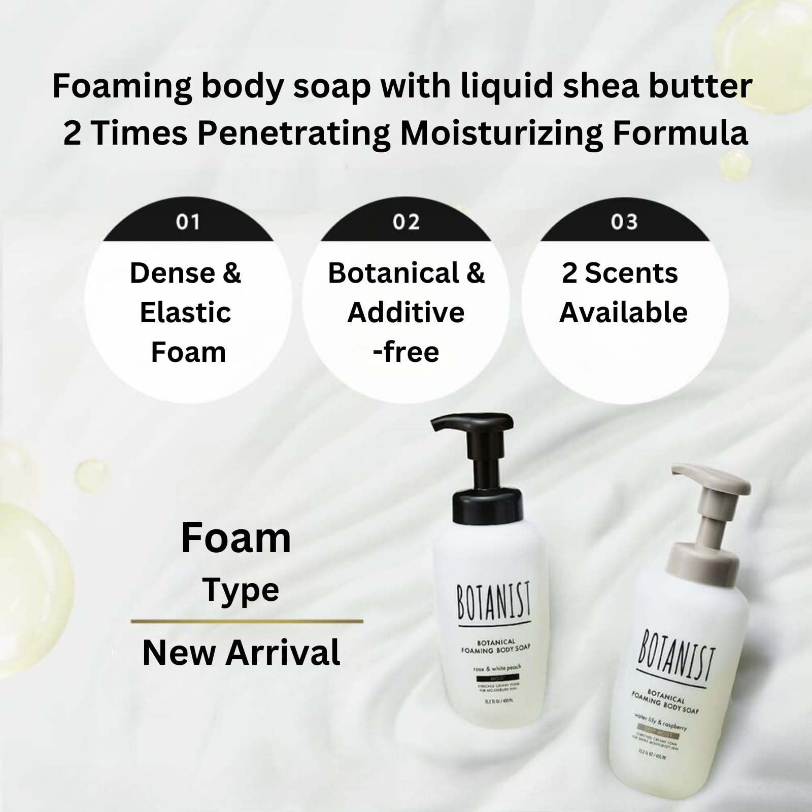 Botanist Deep Moisturizing Body Wash for Dry Skin - Shea Butter & Water Lily Raspberry Scent - Sulfate, Paraben & Dye Free - Gentle Foaming Soap for Family Use - 15.2 fl Oz (Pack of 2) - Perfect for Daily Shower & Sensitive Skin Care