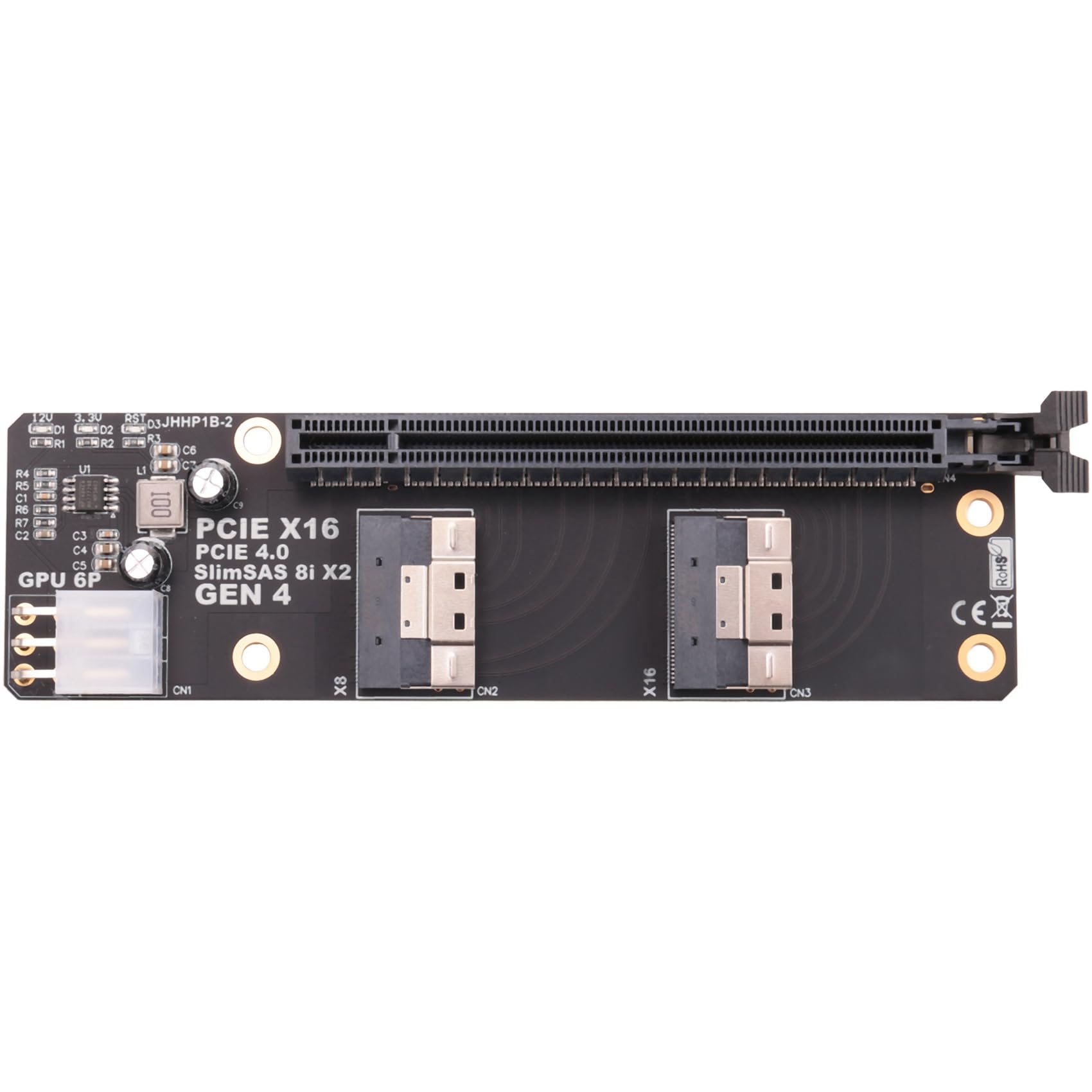 Clyictz 4X Gen4 2 Ports SlimSAS 8I to PCIe 4.0 X16 Adapter Board - Compatible with Network Cards, Graphics Cards & Video Capture Cards | High-Speed Data Transfer for Gaming, Streaming & Workstations