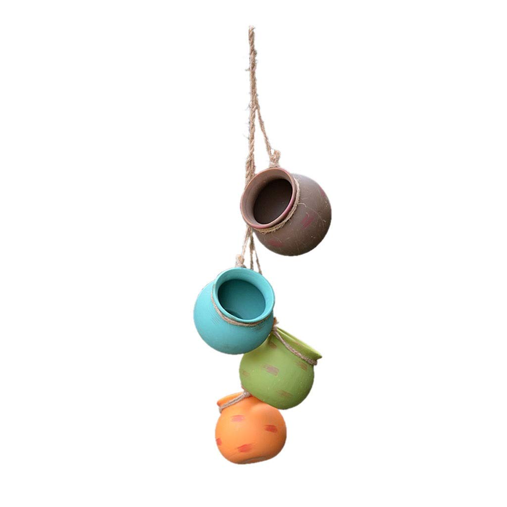 Ceramic Hanging Succulent Flower Pot - Wall & Ceiling Pendant Planter Basket for Indoor/Outdoor Decor | Perfect for Home, Office, and Garden
