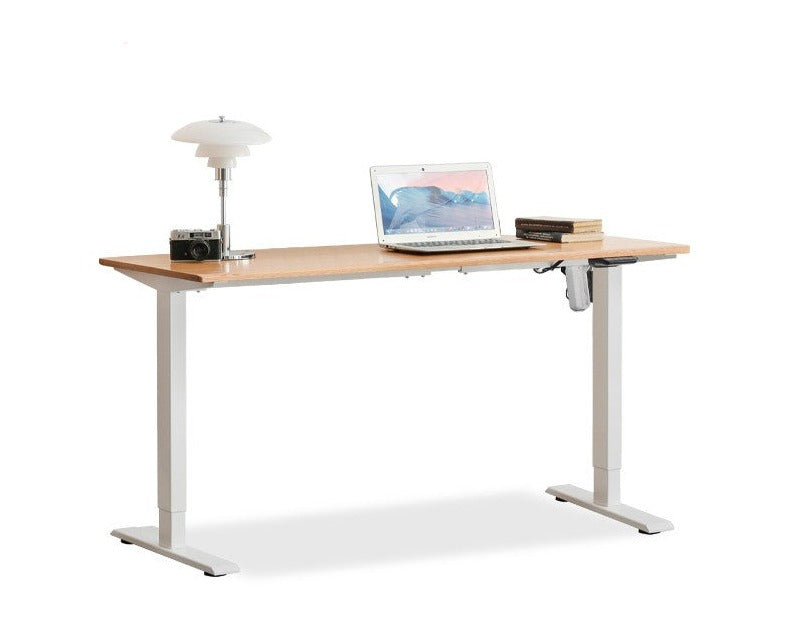 Premium Solid Oak & Black Walnut Electric Height Adjustable Standing Desk - Ergonomic Home Office Workstation for Remote Work & Study