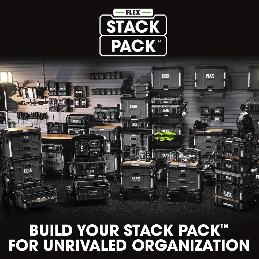 FLEX STACK PACK Rolling Tool Box Storage System - FS1101 | Heavy-Duty Mobile Tool Organizer for Garage, Workshop & Job Site