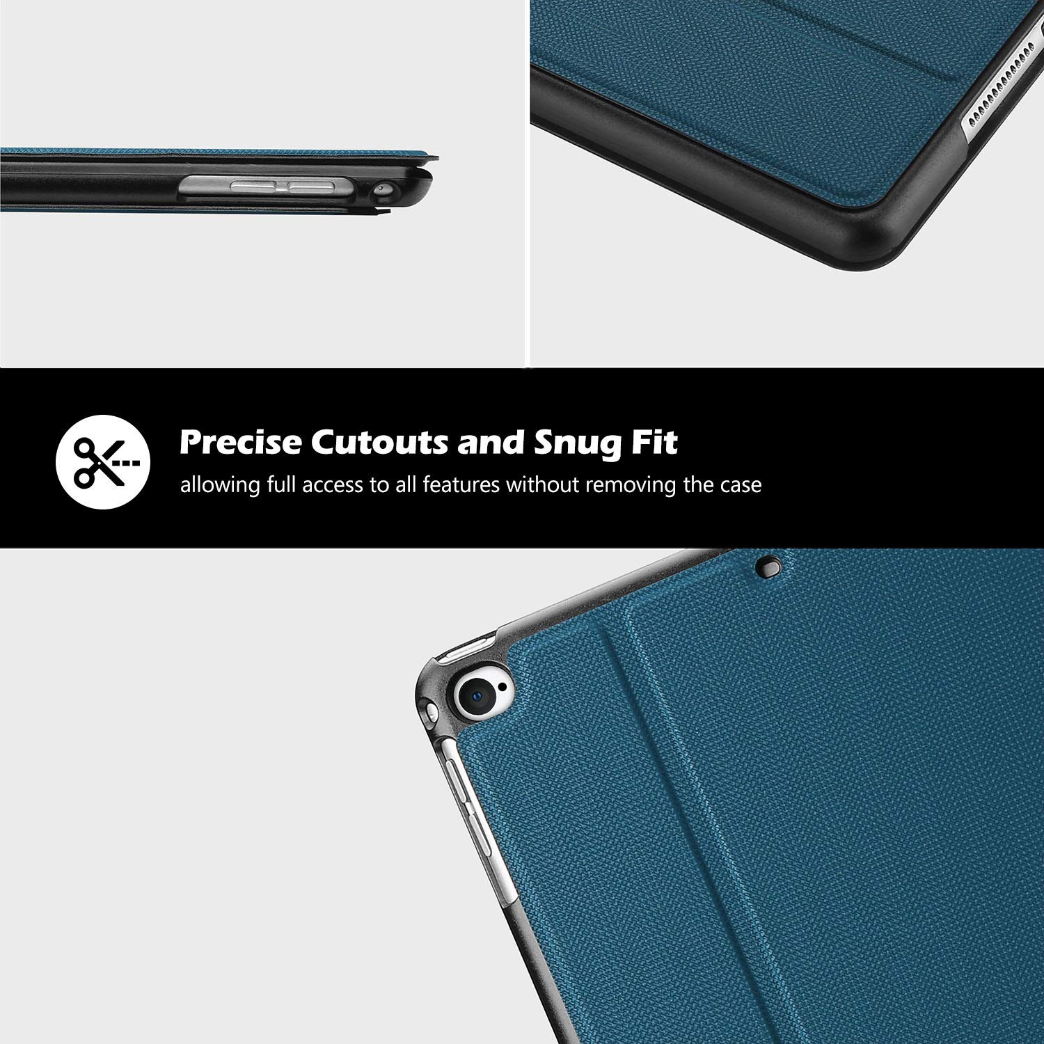 ProCase Slim Stand Protective Folio Case for iPad 9.7 Inch (5th/6th Gen, 2018 & 2017 Models) & iPad Air 2/Air - Lightweight Smart Cover with Auto Wake/Sleep - Perfect for Work, School & Travel - Teal